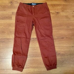 Dark red high waisted pants